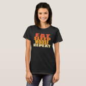 Eat Sleep Moose Repeat Retro Cute Forest Animal T-Shirt (Vorne ganz)