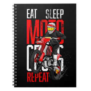 Eat Sleep Motocross Wiederholung Funny Geschenk f Notizblock