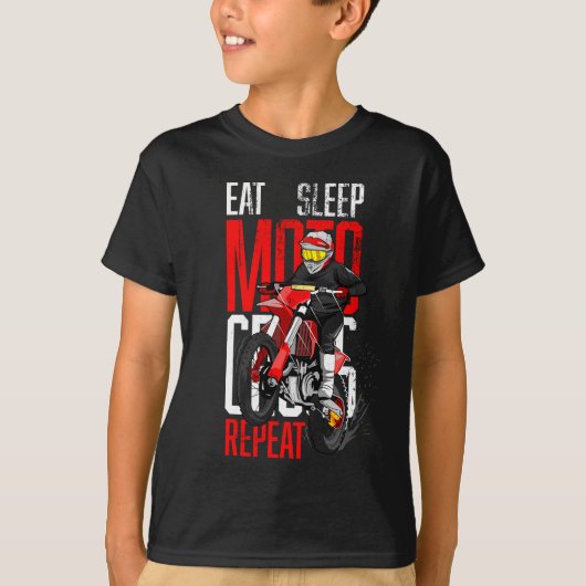 Eat Sleep Motocross Wiederholung Funny Geschenk fü T-Shirt (Vorderseite)
