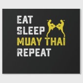Eat Sleep Muay Thai Repeat Gift Geschenkpapier (Flach)