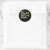 Eat Sleep Muay Thai Repeat Gift Runder Aufkleber (Tasche)