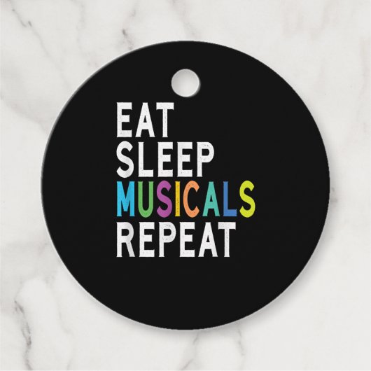 Eat Sleep Musicals wiederholen Geschenkanhänger (Vorderseite)