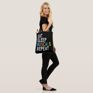 Eat Sleep Musicals wiederholen Tasche