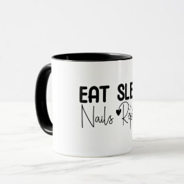 Eat Sleep Nails Wiederholung, Nail Tech Tasse