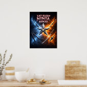 Eat Sleep Ninja Flamme Poster (Küche)