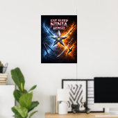 Eat Sleep Ninja Flamme Poster (Heimbüro)