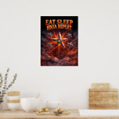 Eat Sleep Ninja Repeat Kunst Poster (Küche)