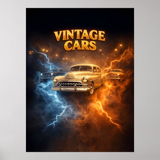 Eat Sleep Oldtimer Autos Poster (Vorne)