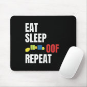 Eat Sleep Oof Repeat Funny Me Gamers Gift Idea Mousepad (Mit Mouse)