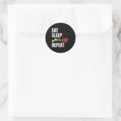 Eat Sleep Oof Repeat Funny Me Gamers Gift Idea Runder Aufkleber (Tasche)