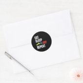 Eat Sleep Oof Repeat Funny Me Gamers Gift Idea Runder Aufkleber (Umschlag)
