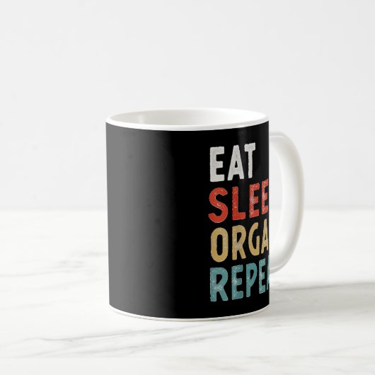 Eat Sleep Orgel Wiederholung Funny Player Geschenk Kaffeetasse (VorderseiteRechts)