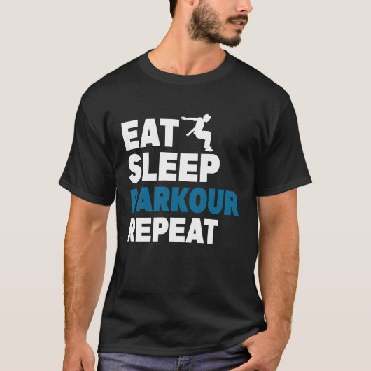 Eat Sleep Parkour Repeat Free Running Jump Trainin T-Shirt (Vorderseite)