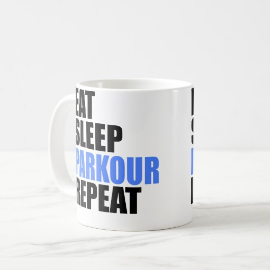 Eat Sleep Parkour Repeat Kaffeetasse (Vorderseite Links)