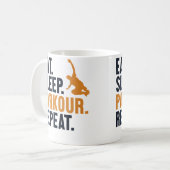 Eat Sleep Parkour Repeat Training Wall Run Traceur Kaffeetasse (Vorderseite Links)