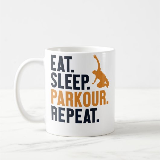 Eat Sleep Parkour Repeat Training Wall Run Traceur Kaffeetasse (Links)