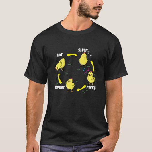 Eat Sleep Peeep Repeat Chicken Whisperer Chicken L T-Shirt (Vorderseite)