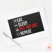 Eat. Sleep. Pet The Cat. Repeat Rechteckiger Aufkleber (Umschlag)