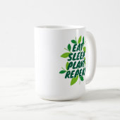 Eat Sleep Pflanze Wiederholen Gärtner Kaffee Tasse (VorderseiteRechts)
