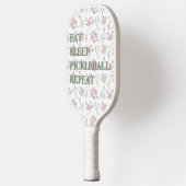 Eat Sleep Pickleball Repeat Floral Girly Schläger (Links)
