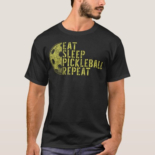 Eat Sleep Pickleball Repeat Funny Pickleball Playe T-Shirt (Vorderseite)