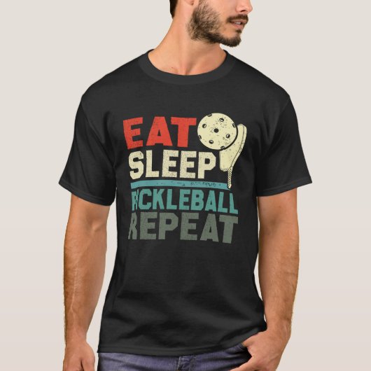 Eat Sleep Pickleball Repeat  Retro vintage T-Shirt (Vorderseite)