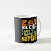 Eat Sleep Pickleball wiederholen Kaffeetasse (VorderseiteRechts)