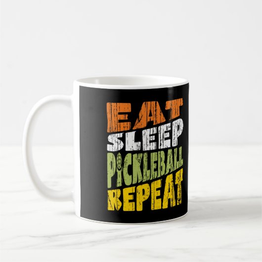 Eat Sleep Pickleball wiederholen Kaffeetasse (Links)