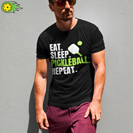 Eat Sleep Pickleball wiederholen T-Shirt
