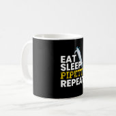 Eat Sleep Pipette Wiederholung Mikrobiologie Kaffeetasse (Vorderseite Links)