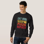 Eat Sleep Pizza Wiederholung Sweatshirt (Vorne ganz)