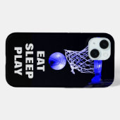 Eat Sleep Play Basketball Blue Black Case-Mate iPhone Hülle (Rückseite (Horizontal))