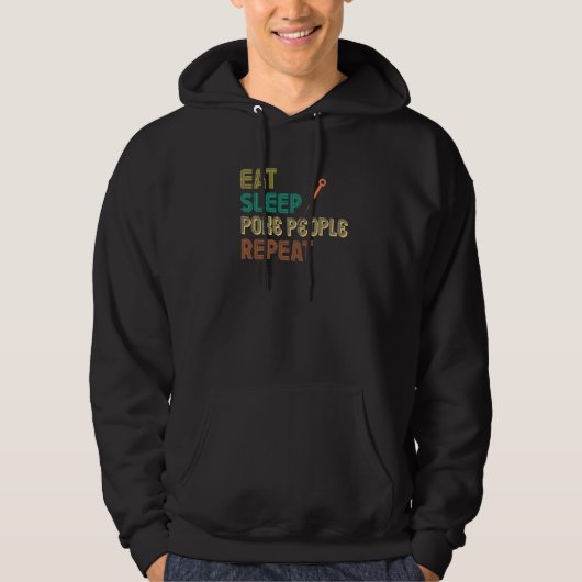 Eat Sleep Poke People Acupuncture Acupuncturist Hoodie (Vorderseite)