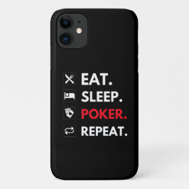 Eat Sleep Poker Wiederholen Funny Card Game Quote  Case-Mate iPhone Hülle
