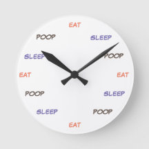 Eat Sleep Poop - Clock