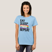 EAT SLEEP PRIDE WIEDERHOLUNG T-Shirt (Vorne ganz)