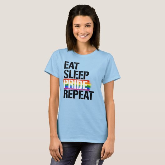 EAT SLEEP PRIDE WIEDERHOLUNG T-Shirt (Vorne ganz)