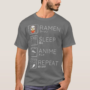 Eat Sleep Ramen Anime Panda Noodles Kawaii Japanes T-Shirt