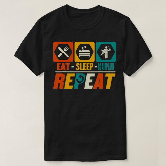 Eat Sleep RC Airplane Repeat  Funny RC Plane Pilot T-Shirt (Design vorne)