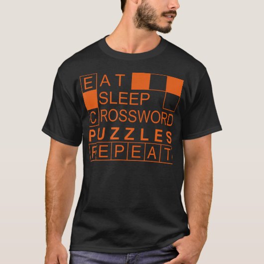 Eat Sleep Repeat Crossword Puzzles Funny Word Puzz T-Shirt (Vorderseite)