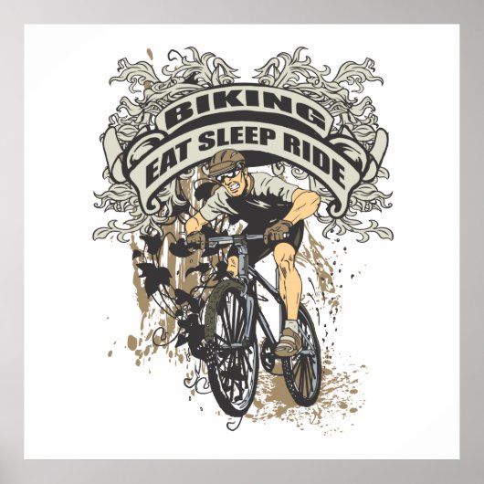 Eat, Sleep, Ride Biking Poster (Vorne)