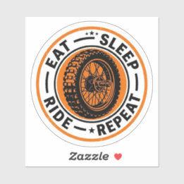 Eat Sleep Ride Repeat Aufkleber — Motorrad Rad Auf