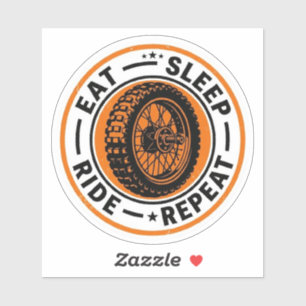 Eat Sleep Ride Repeat Aufkleber — Motorrad Rad Auf