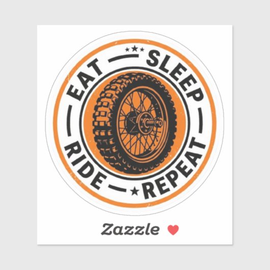 Eat Sleep Ride Repeat Aufkleber — Motorrad Rad Auf (Blatt)