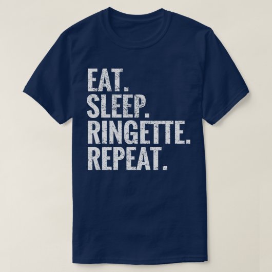 Eat Sleep Ringette Wiederholung T-Shirt (Design vorne)