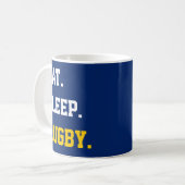 Eat Sleep rugby Kaffeetasse (Vorderseite Links)
