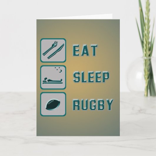 Eat Sleep Rugby Karte (Vorderseite)