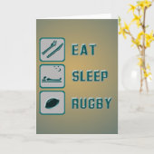 Eat Sleep Rugby Karte (Gelbe Blume)
