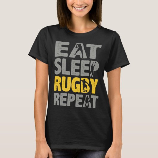 Eat Sleep Rugby Repeat Rugby for Men Rugby T-Shirt (Vorderseite)