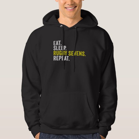 Eat Sleep Rugby Sevens Repeat Rugby Player Hoodie (Vorderseite)